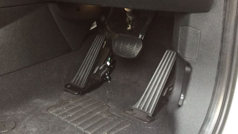 Electric Left Foot Accelerator installed in footwell.