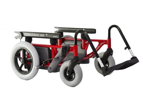 A Carony Base 12 Inch on a white background. It appears like a wheelchair with small wheels just without the chair part.