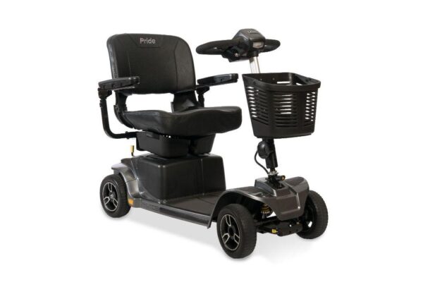 A Pride Revo 2.0 electric mobility scooter in black.