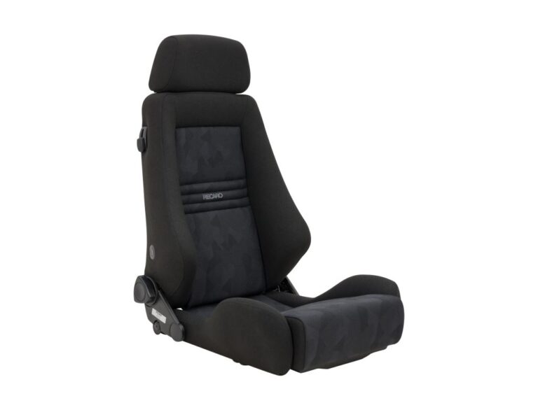 The Recaro Seat is a simple fabric covered car seat in a racing style, shown against a white background.